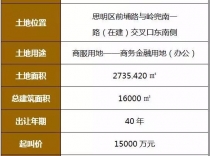 思明区2017P07商办用地被奥佳华以1.5亿元竞得